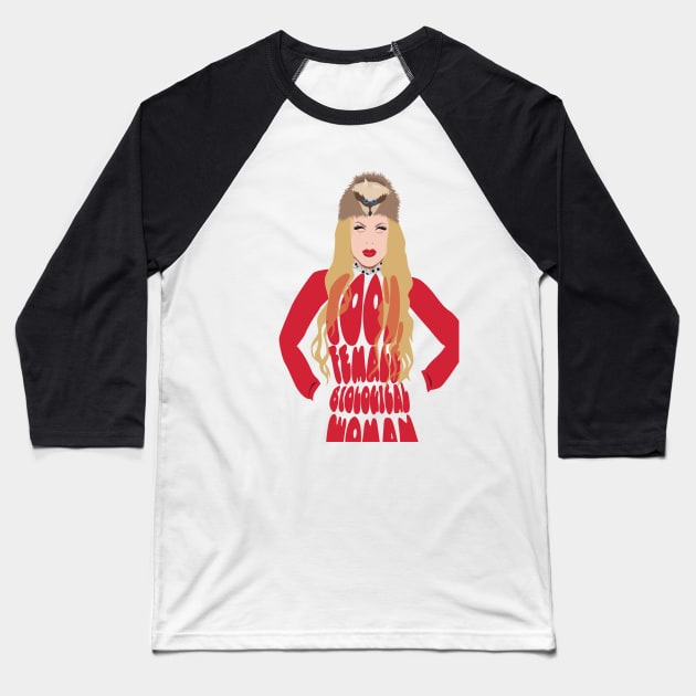 Katya Zamolodchikova - 100% female biological woman Baseball T-Shirt by LaurothyGayle